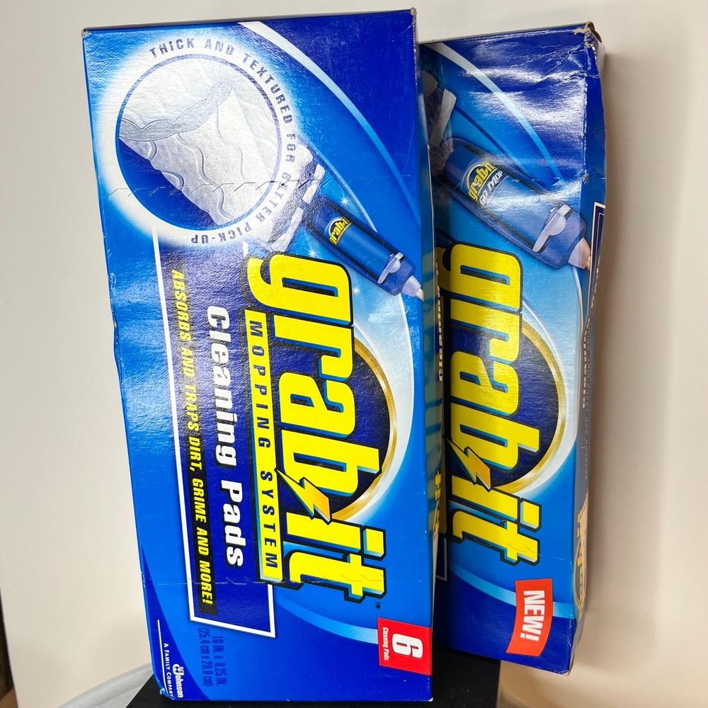 Grab-it Mopping System Cleaning Pads 12 Count Total 2 Boxes of 6 SC Johnson NEW